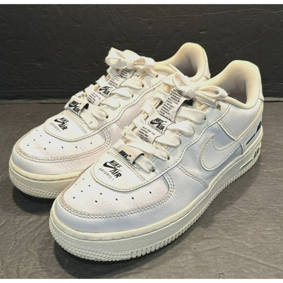 Nike Air Force 1 LV8 3 GS 'Multiple Logos' White Sneaker Kids 4Y -  CJ4092-100 - Picture 1 of 8